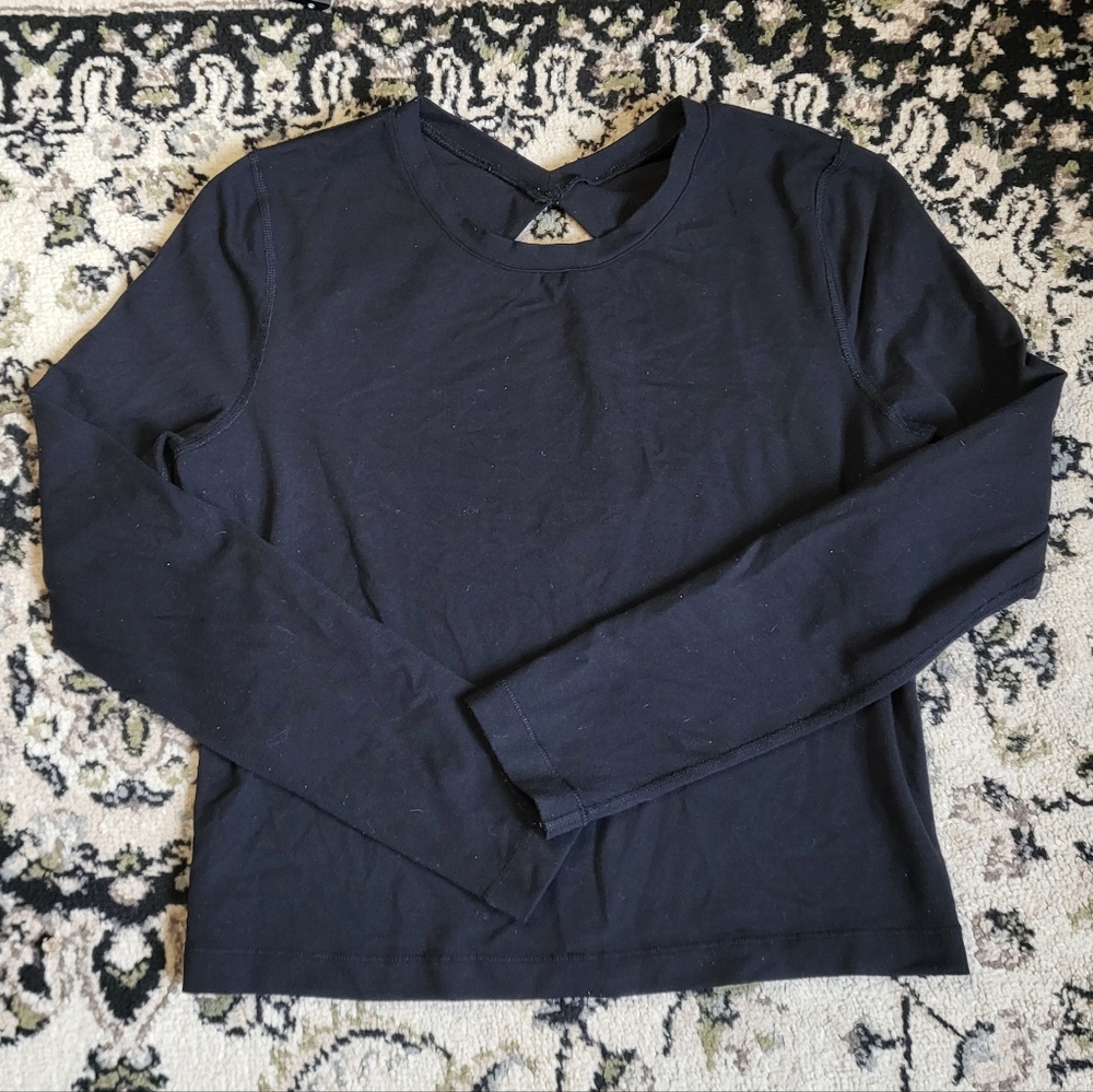 Lululemon Black Long Sleeve With Back Cut Out